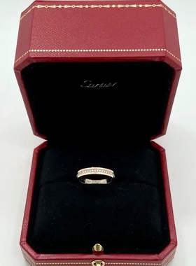 公价3.35】99新卡地亚18K金三色镶钻戒指女士正品二手