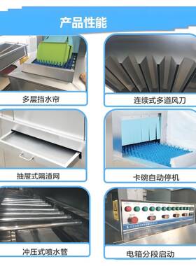 学校幼儿园饭堂餐盘洗碗机智能控温加热定时全自动清洗餐具洗碗机