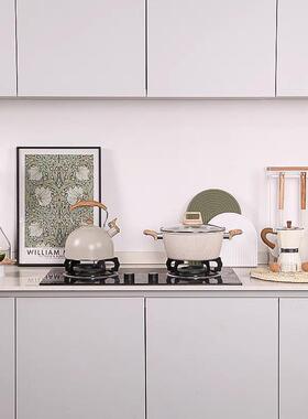 全屋定制展厅公寓样板间厨房摆件高级感锅具花艺组合轻奢软装饰品