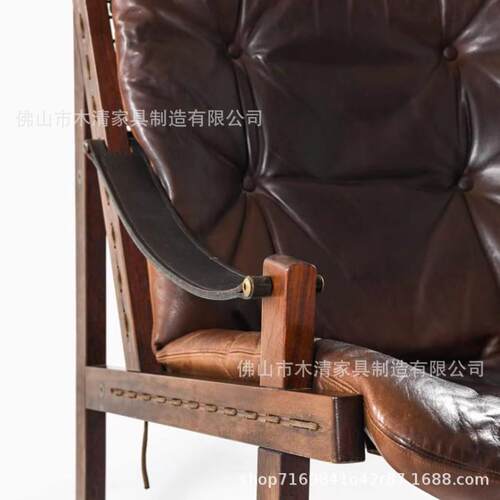 中古实木休闲椅客厅复古沙发椅设计师原木椅靠背椅民宿样板间单椅 - 图1