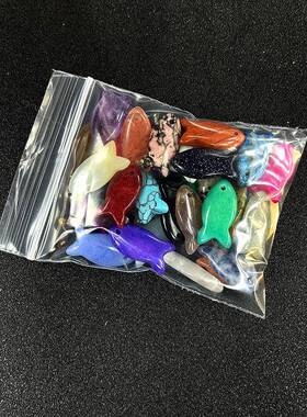跨境天然水晶玛瑙小鱼吊坠DIY手链项链动物挂件饰品配件