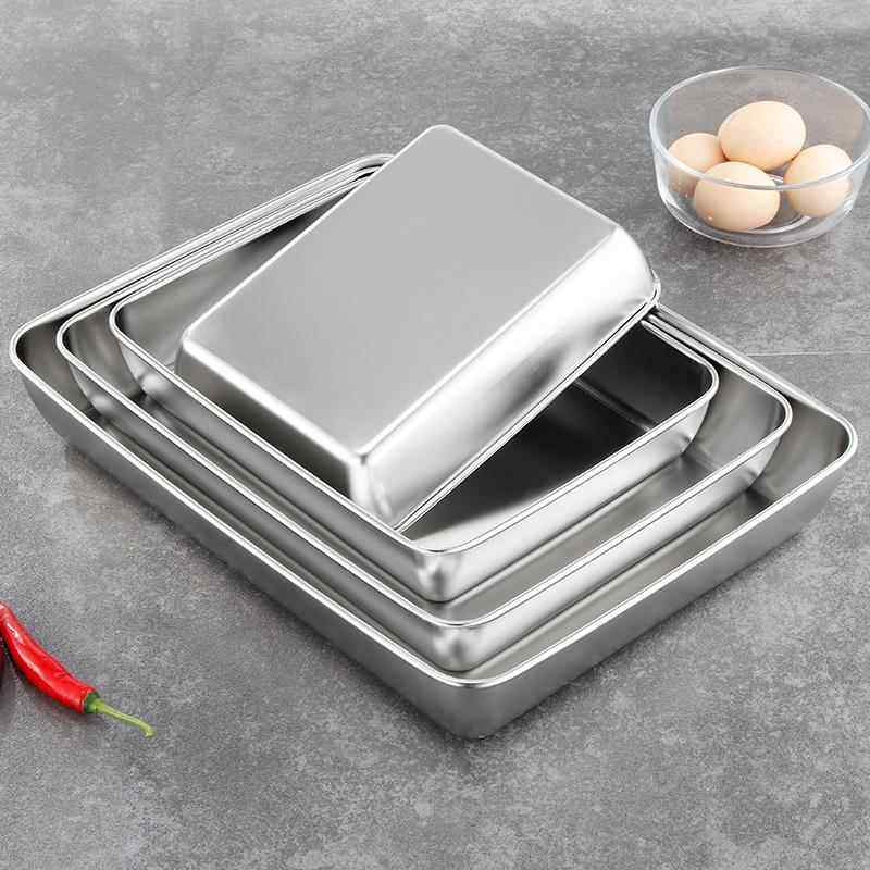 不锈钢方托盘提拉米苏盒子纯平底长方形盘子蒸糕窄边带盖子烘焙烤,淘宝优惠券,粉丝福利购,淘宝优惠卷