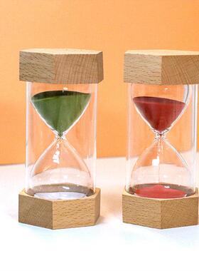 时间沙漏计时器儿童防摔5/15/30分钟半小时学习专用漏斗流沙摆件