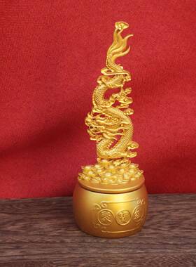 2026龙转聚宝盆转转工艺品摆件新中式客厅家居办公室玄关装饰品民