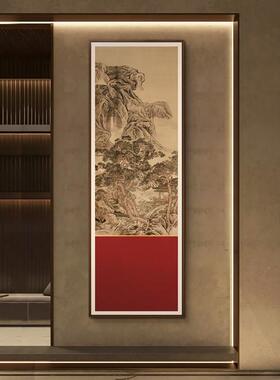 新中式玄关风景装饰画办公室背景墙多联组合挂画酒店走廊过道壁画