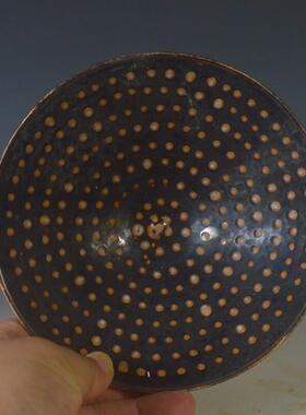 仿古瓷器 复古吉窑风碗格 满天董星斗笠碗 茶碗州 酒 古NXD古玩收
