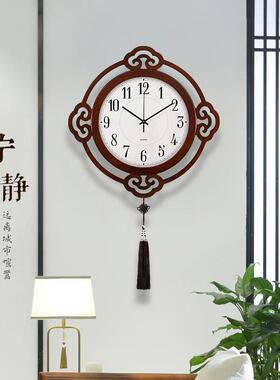 新中式客厅挂钟挂墙上中国风挂表创意时尚时钟大气免打孔家用钟表