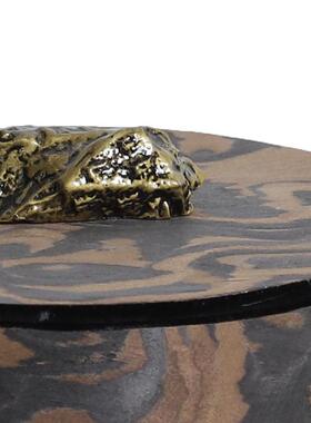 简约现代家居云里样板间把手圆形收纳盒木质皮面样板房间软装饰品