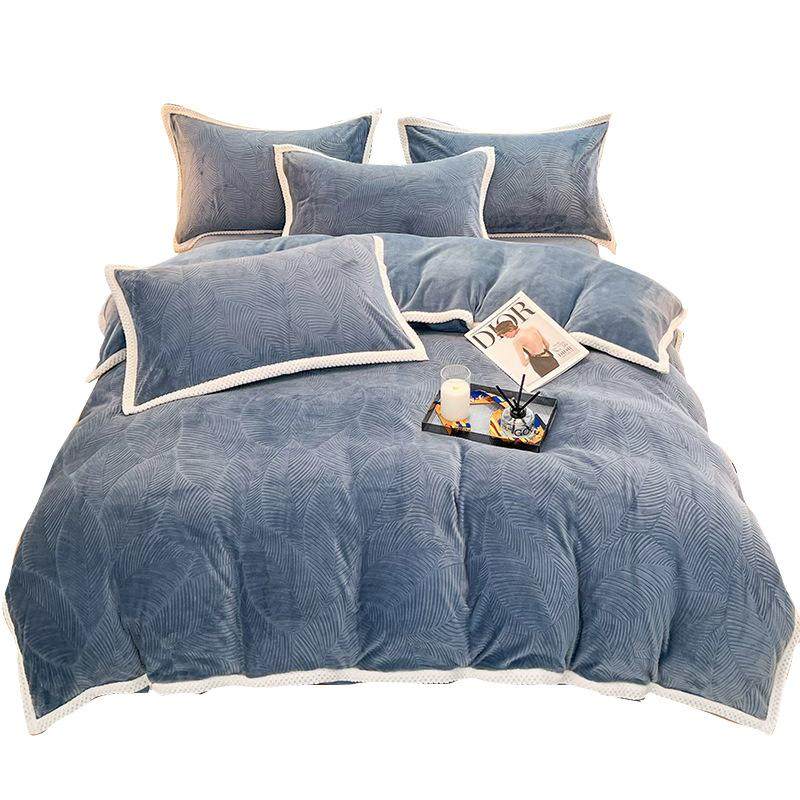 冬季雕花牛奶绒被套单件冬天加厚珊瑚绒被罩三件套单人加绒被套3,淘宝优惠券,粉丝福利购,淘宝优惠卷