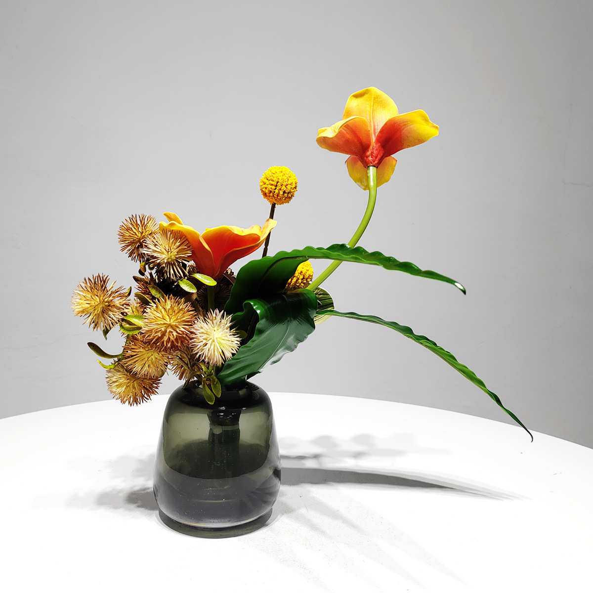 现代轻奢创意洽谈桌仿真花艺摆件洗手间桌面绿植假花摆设软装饰品 - 图3