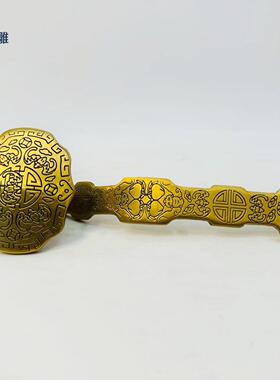 铜五福如意摆件铜如意手把件龙凤如意摆件九龙如意摆件送礼礼品