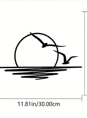 铁艺日出主题装饰墙壁艺术装饰品室内客厅黑色经典房间装饰跨境专