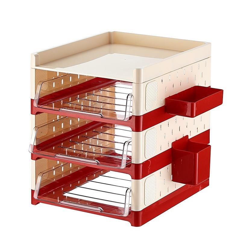Desktop hole board storage box drawer-type multi-layer storage rack without punching desk student desktop storage rack