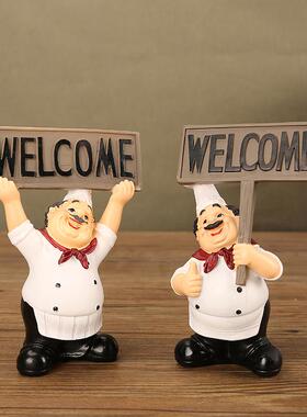 美式乡村厨师树脂家装摆件家居餐厅咖啡厅时尚装饰功能摆件