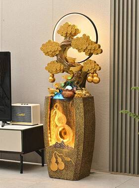 家居葫芦开 业礼物循环水流水生财摆件聚宝盆客厅电视柜招财风水