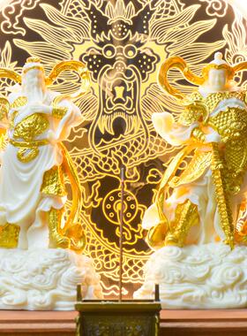 伽蓝韦陀菩萨左右护发佛像韦驮关公财神像家用客厅办公室招财摆件