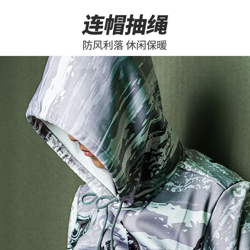 品钓 春秋款钓鱼服卫衣连帽加绒防寒 户外长袖套头钓服 - 图2