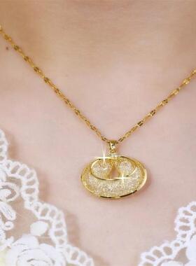 乐选好货金丝平安扣项链女款轻奢高级感珍珠锁骨链法式吊坠毛衣链