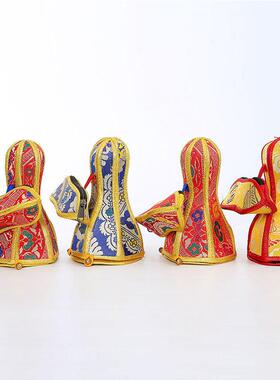 尼泊尔金刚铃杵布套刺绣花纹布料带拉链收纳袋金刚铃杵套铃铛口袋