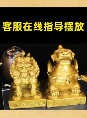 貔貅摆件一对客厅店铺家居客厅装饰品铜貔貅皮丘办公室开业礼品