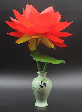 中式彷真荷花莲花假花供花佛堂佛台供佛家居装饰品客厅桌面小摆件