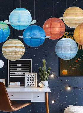 幼儿园场景装饰空HXJQZSDL中吊教毕室业挂件饰星球星外空主题布置
