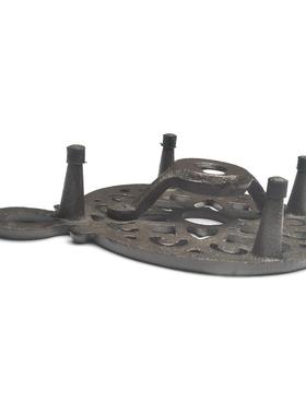 复古铁艺工艺品 铸铁带手柄蜡炉 咖啡红茶保温炉围炉煮茶茶炉 跨