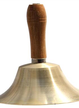 8CM10CM木柄铜制铜铃铛手摇铃铛