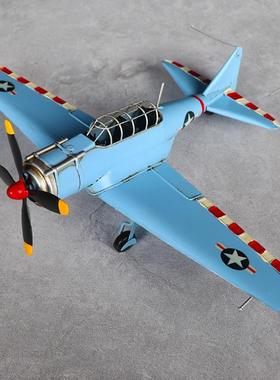 长津湖仿古真F旧F4F夜猫4F夜猫战斗机模铁皮手工艺品复怀型老式飞