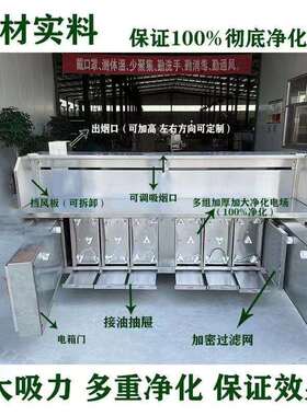 商用无烟烧烤车户外移动带油烟净化不锈钢平吸款烧烤炉无烟环保