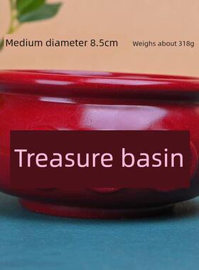 朱砂超大盘龙聚宝盆工艺饰品紫金开家引财宝装饰