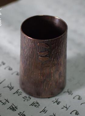 紫铜工毛锤纹复古笔筒笔收纳筒意办BX210811公手室桌创面文房用品