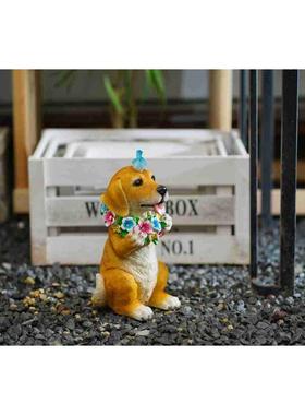 太阳能灯可爱狗狗灯庭院花园别墅装饰摆件灯防水阳台草坪布置夜灯