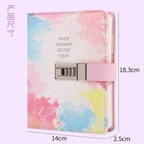 B6 password book with lock diary handbook student notepad - 图0