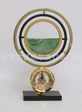 流沙画沙漏时钟摆件现代轻奢创意书房客厅酒柜桌面装饰品乔迁礼品