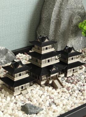 楼阁高楼古风建筑鱼缸假山盆景微景观造景装饰家居水陆缸摆件模型