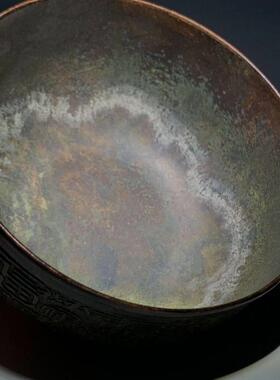 古厅玩收SEX藏覆古款客浮雕福字百包福货碗旧老铜器浆随机发