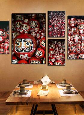 日式挂画 画日本料理店寿司店榻榻米饭厅浮世绘装饰画 画和风达摩