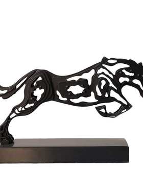 镂空黑马现代轻玄关奢民家居酒柜装饰品金属宿酒店摆件电视柜软