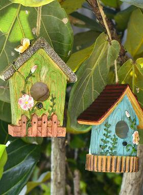 树脂鸟屋工艺品鸟窝庭院花园别墅阳台壁挂园林造景户外装饰挂件