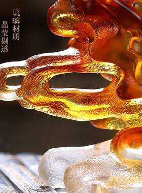 礼之源琉璃工艺礼品摆饰马到成功马摆件办公桌案台创意家居饰品商