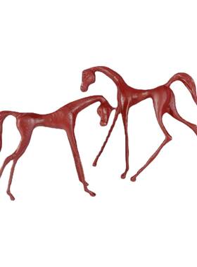 新中式欧式简约几何镂空意境骏马摆件样板房售楼处软装饰品摆设