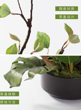 仿花假花摆设板样厅房售YB-DZ-HY楼处软装真玄关客餐桌花艺套装新