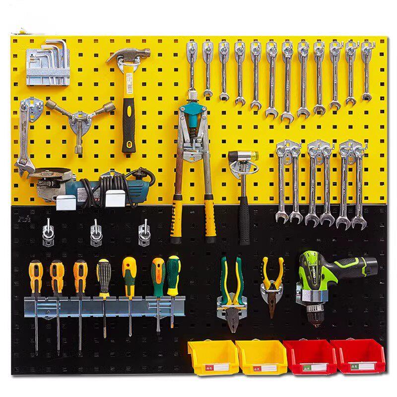 Factory direct sales hardware tool hanging board wall storage hole board display rack square hole hanging board hook tool hanger