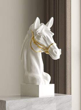 高档225新马头摆件客厅玄0关电视柜酒柜饰品办公室装桌面工款艺品