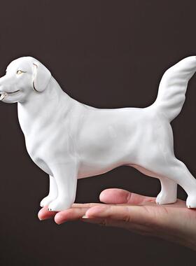 黑色陶瓷狗摆件旺财瓷器12生肖小狗客厅办公室桌面装饰品招财镇宅