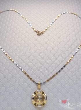 十二生肖时来运转吊坠双色项链镀18K金黄白彩金属相转运招财女款