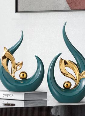 跨境新款轻奢高级艺术感摆件橱窗展示柜办公室样板房电视柜装饰品