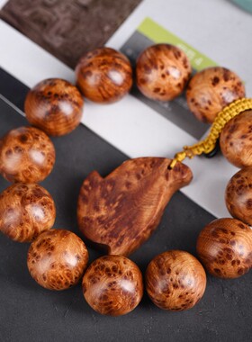 四川凉山崖柏爆满瘤疤佛珠手串川料凉山料雀眼高油性文玩手链