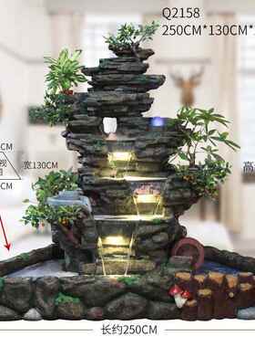 正品大型假山流水喷泉室意内客厅山景观户外庭景院阳台造创鱼池水